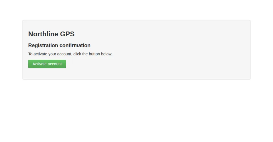 Account confirmation page with the Activate account button