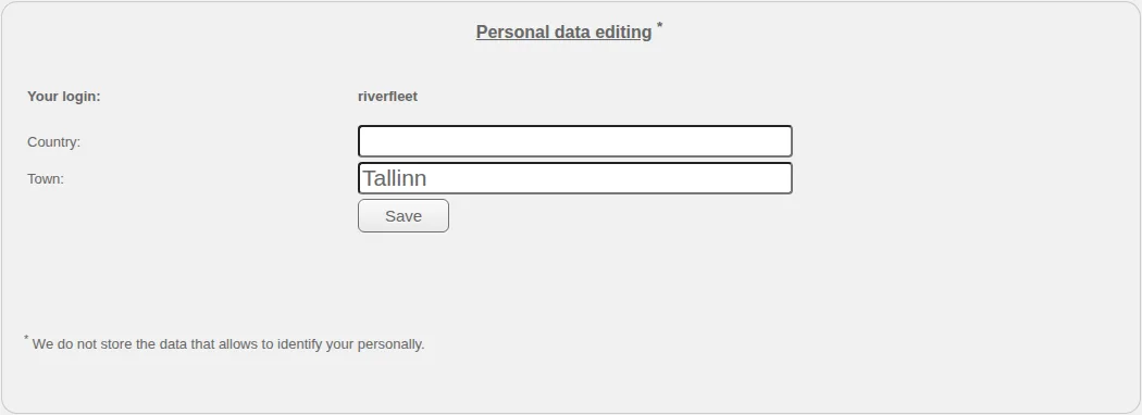 Editing personal details with a non-editable login